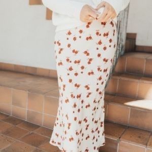 Midi length floral skirt